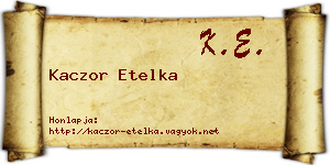 Kaczor Etelka névjegykártya